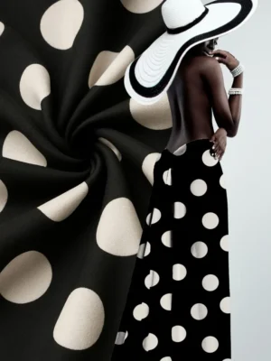 Tecido Gloss Vivant Span Estampado Poá Maxi