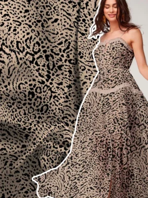 Tecido Gloss Vivant Span Savage Animal Print Onça
