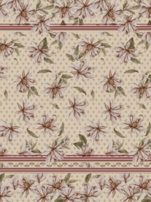 Tecido Gloss Vivant Span Estampado Lotus Barrado 1,47m