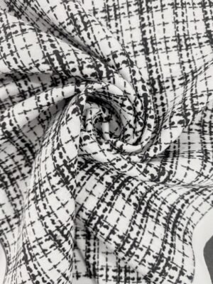 Tecido Alfaiataria Maison Xadrez Textura Bordado Print 1,47m