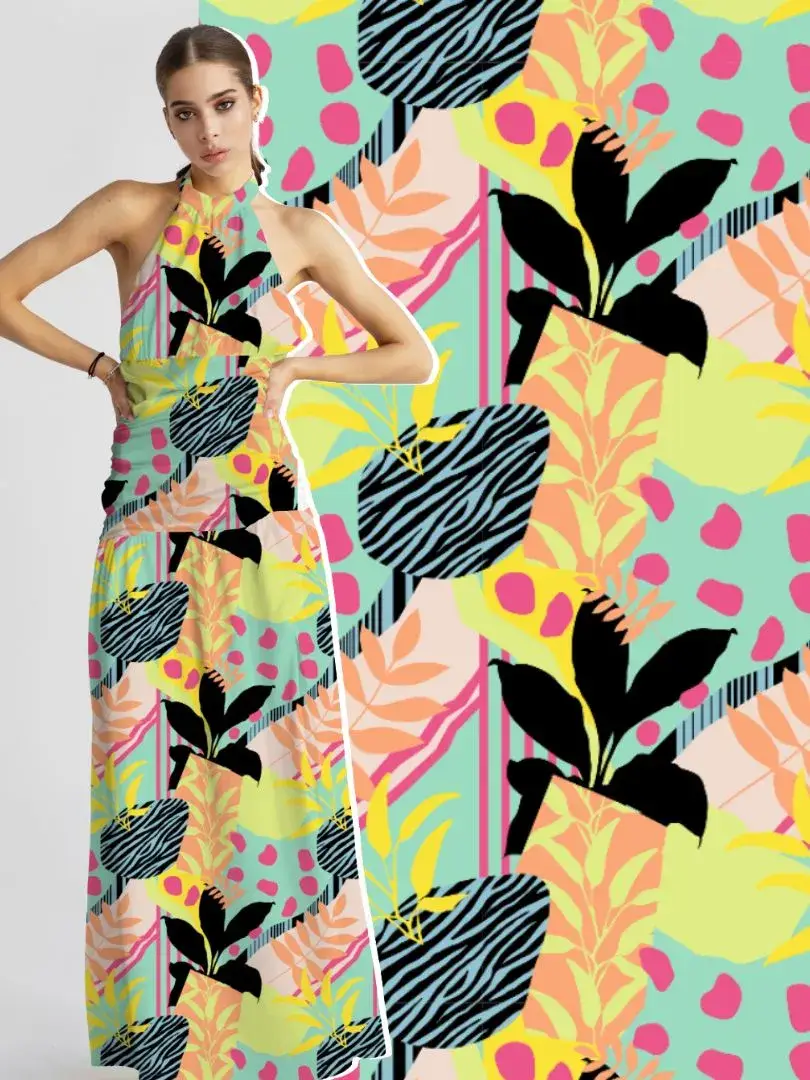 Tecido Gloss Vivant Span Tropical Feeling