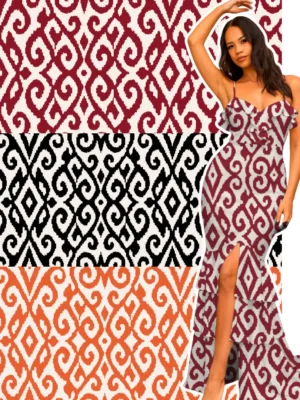 Tecido Gloss Vivant Span Estampado Arabesco Moderno 1,47m